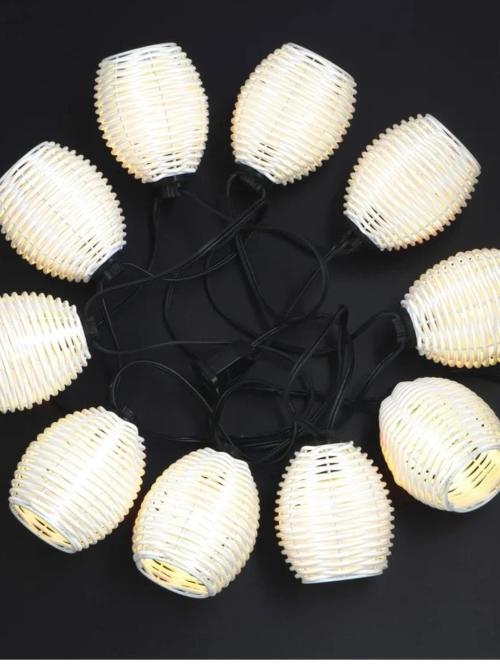 NWT Solar Nylon Lantern String Lights, outdoor use, weather resistant, 3.3 meter